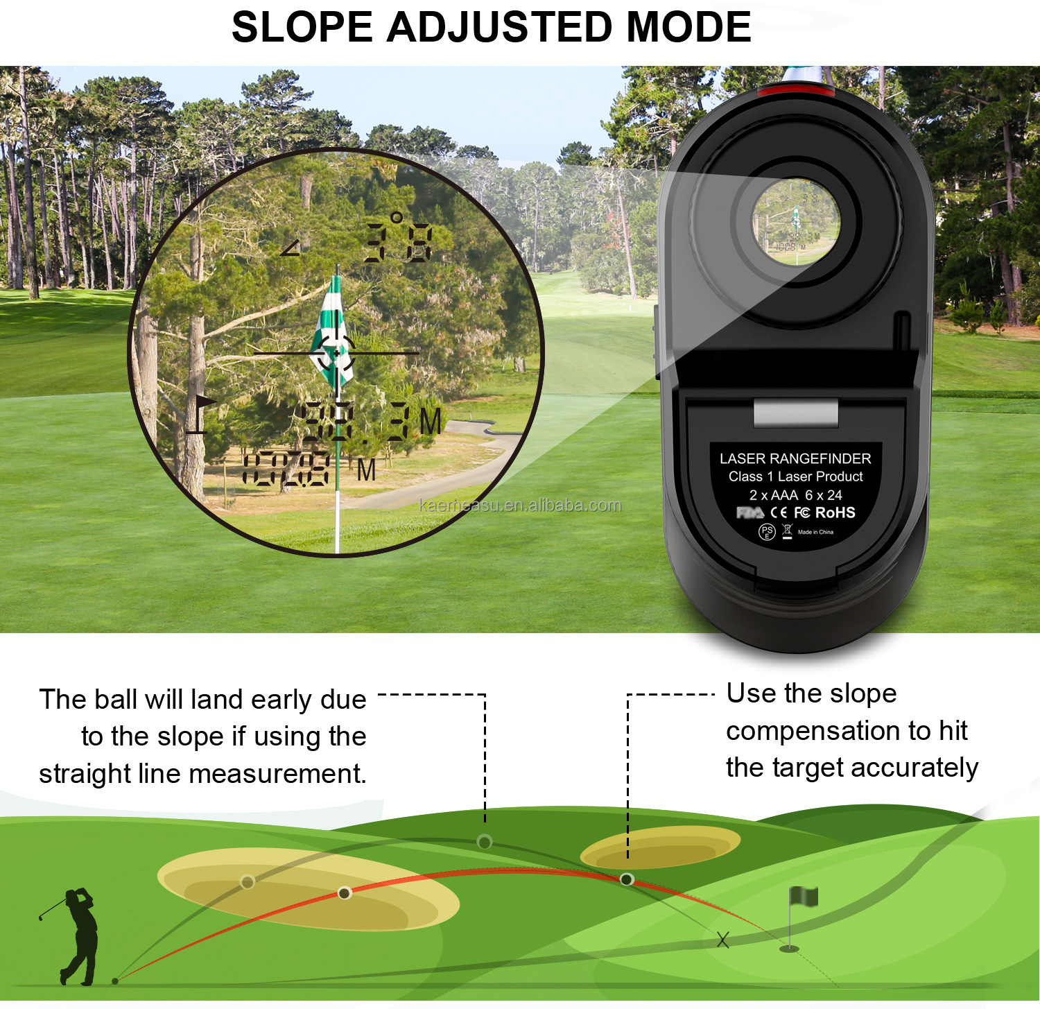 golf laser rangefinder telescope Mounted Range Finder mini handheld laser rangefinder slope