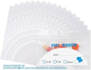 Wholesale Pill Pouch Bags - (4&quot; X 2.75&quot;) Thickness Is 6 Mil, Portable Plastic Pills Bag Hold Vitamin, Supplements, Medication from china suppliers