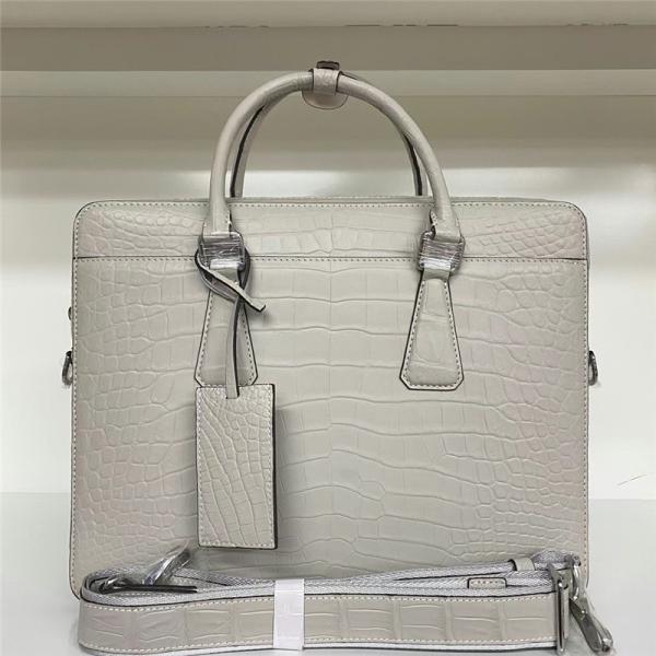 Authentic Crocodile Belly Skin Matt Finish Nude Color Male Briefcase Genuine