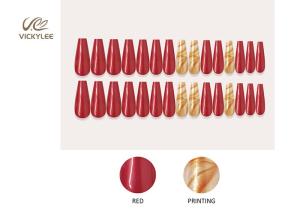 Wholesale Long French Ballerina ABS red coffin nails 3 Minutes Fast Manicure from china suppliers