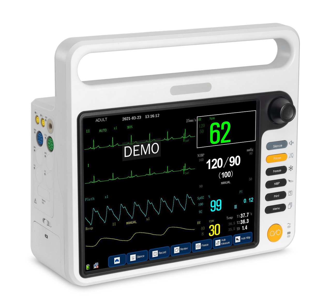 12.1 inch TFT LCD high-end cardiac patient monitors with with comprehensive measurements of ECG, SPO2,NIBP, Temp, Resp.