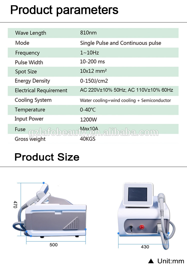 Portable CE approved 808nm laser medical machine diode hair removal laser machine price