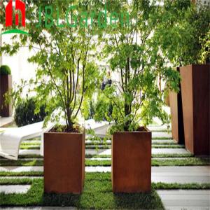 Wholesale Outdoor Garden Flower Pot Custom Corten Steel Planters 1500*500*600mm High Durability from china suppliers