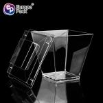 Party supplies dessert square food grade hard plastic cups with lid