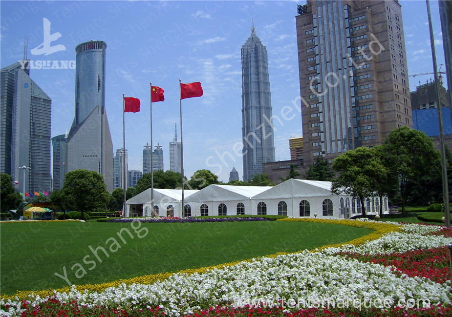 White PVC Textile Cover Weather Resistant High Peak Tents , Outdoor Gazebo Tent UV Resistance