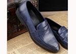 Luxury Mens Leather Casual Shoes Oxford Mens Blue Brogue Shoes For Party /