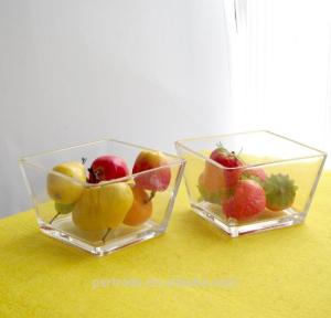 Wholesale Transparent Square Shaped Glass Salad Bowl , Crystal Salad Bowl For Home from china suppliers