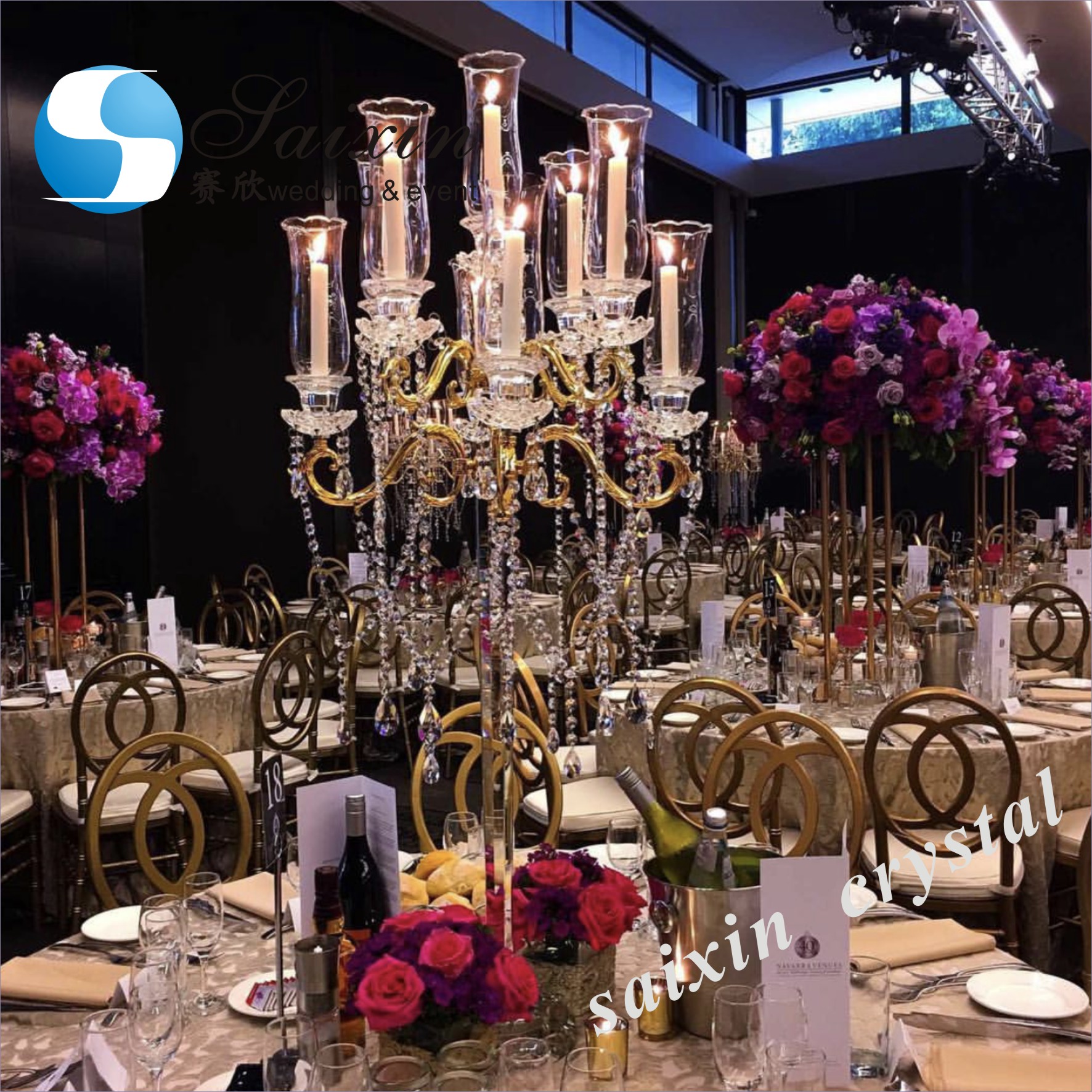 ZT-439 gold metal decoration flower arrangement stands for wedding hall
