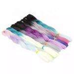 24 Inch Synthetic Crochet Braid Pre Stretched Braiding Hair Colorful
