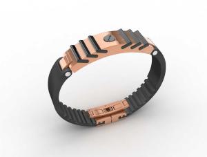 Wholesale Top Quality Europe Fashion Stainless Steel Genuine Leather Silicone Bangle Bracelet ADB4 from china suppliers