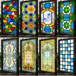 Colorful Church Stained Glass Windows CCC Patterned Glass Cut To Size
