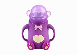 Wholesale Wide Neck Silicone Baby Feeding Bottle Bear Shape With Handle FDA Approved from china suppliers