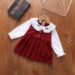 80cm Girls Children'S Dress Clothing Long Sleeve Short Skirt Dress Doll Collar