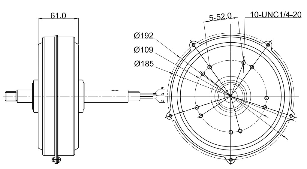 25W BLDC Brushless EC Motor 56 Inch 240V Fan Motor Outer rotor
