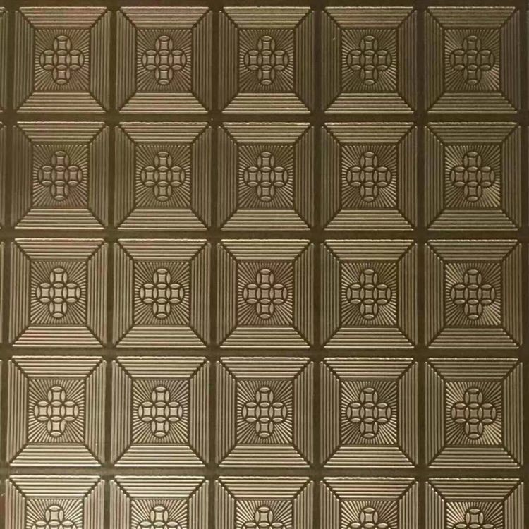 Rose Gold Color Plating Embossed Stainless Steel Sheet Metal 4x8