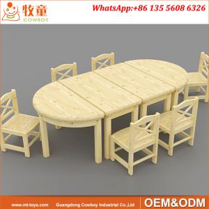 Wholesale Solid pine wood nursery play school table and chairs for 1.5-4 years old kids from china suppliers
