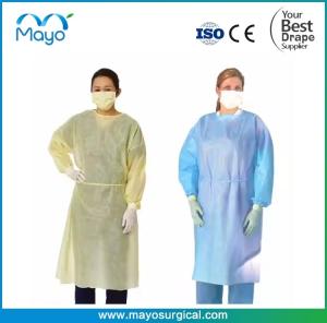 Wholesale AAMI Level 3 Disposable Isolation Gown PE Coated Long Sleeves With Cuff Medical Gown from china suppliers