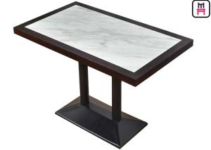 Wholesale 4 Seats Restaurant Dining Table Luxury Marble Inset Wood 4ft*2ft Casting Iron from china suppliers