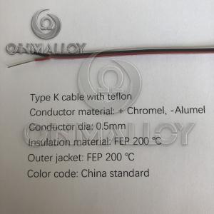 Wholesale Type K Thermocouple Cable PTFE Insulated And FEP 200 Degree Jacket from china suppliers