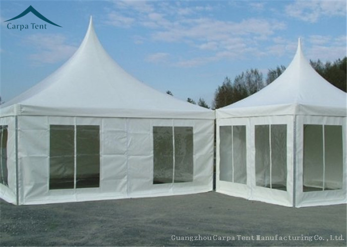 Custom Made Durable Pagoda Canopy Tent 4m * 4m White Fabric Sidewall