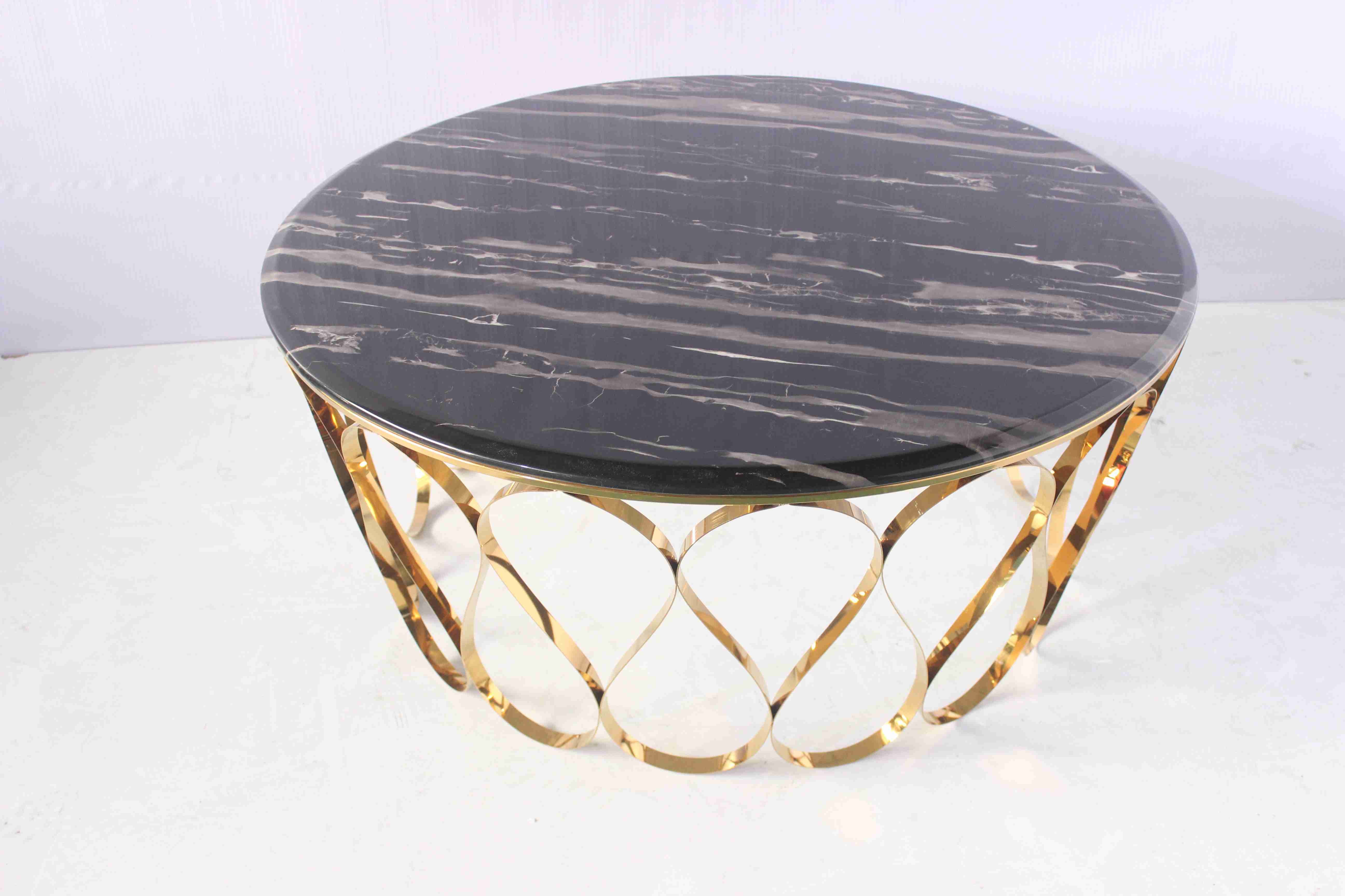 Luxury Side Table Set Coffee Table Center Table With Marble Top Living Room