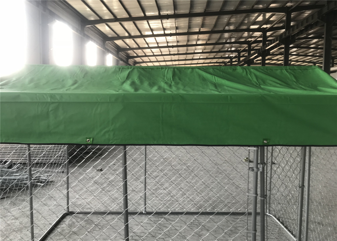 chain link dog kennel 4' height x 10' width x 10' length OD32mm tube wall thick 1.00mm mesh 60mm x 60mm chain wire 2.2mm