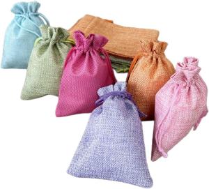 Wholesale 5.5 x 3.9 Inch 6 Color Burlap Favor Gift Bags Linen Drawstring Bags for Gifts and Wedding Party from china suppliers