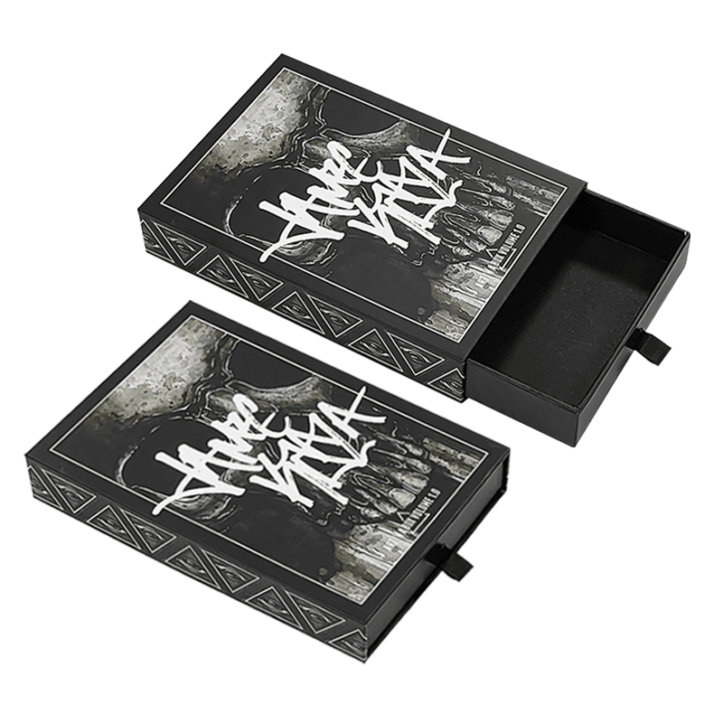 Custom Logo Printing Accepted Black Matte Sliding Gift Drawer Box with Custom Order