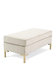 Wholesale Hot sale stainless steel leg white linen ottoman classic bench for living room furniture from china suppliers