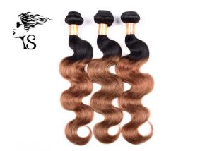 Wholesale 18 Inch Black To Brown Ombre Hair Extensions , Brazilian Body Wave Hair Grade 8A from china suppliers