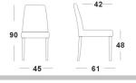 PU/leather upholstery beech wood wooden dining chairs with double line stitching