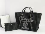 Large Custom Branded Bags Cotton Calfskin Chanel 2.55 Handbag Metalblack And