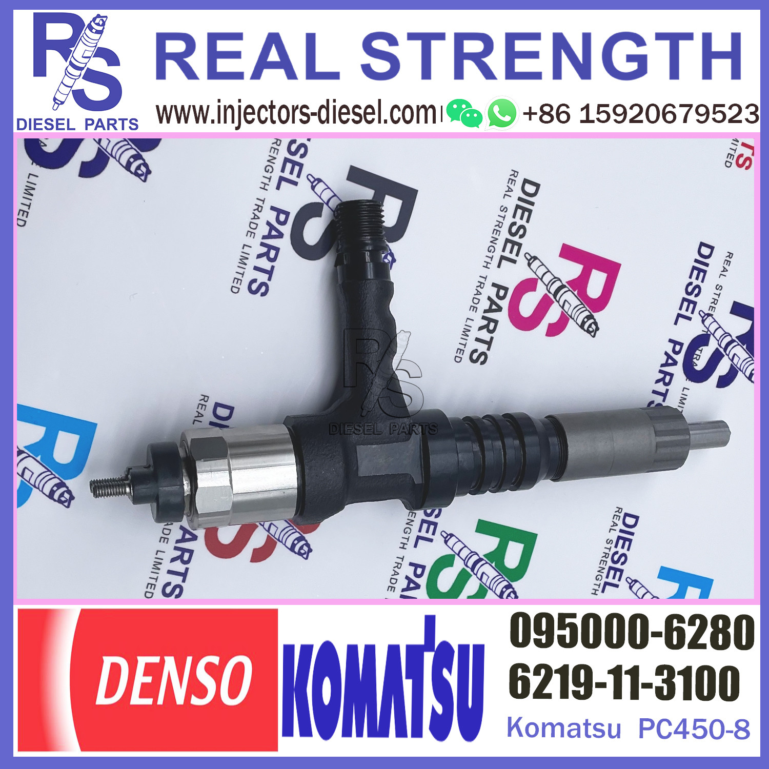 Diesel Fuel Injector 095000-6280 for KOMATSU SAA12VD140E-3C Engine 6219-11-3100