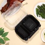 970ml PP Hinged Lid Microwave Safe Lunch Containers 35oz 9.1''X7''X3''