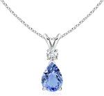 3.12 Carat Genuine Tanzanite And White Topaz 3 Piece Necklace 925 Sterling