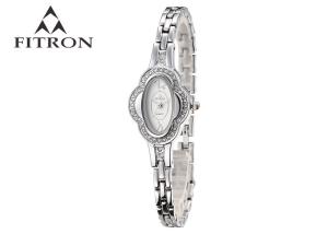 Wholesale Alloy Steel Strap Diamond Quartz Watch Japan Movt , Womens Silver Bracelet Watch from china suppliers