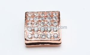 Wholesale Crystal Pave Gun Metal Plated Alloy Square Beads 14mm Jewelry Beads Findings AL15555 from china suppliers