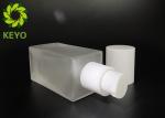 30ml Frosted Square Glass Foundation Bottle With White Pump And Cap