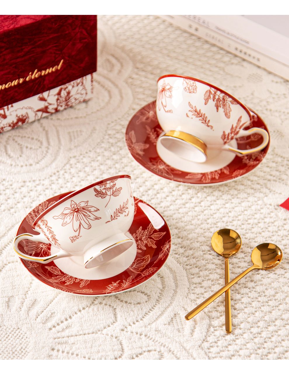 Porcelain Coffee Tea Cup And Saucer Coaster Mug Sustainable Choice For Business Gifts 2024