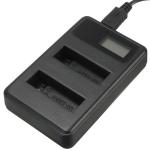 AHDBT-401 USB Dual Port Slot Battery Charger With LCD Intelligent Screen For