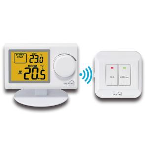 Wholesale Riseem Simple Electronic Boiler Wireless Room Thermostat Green Back Light For HVAC System from china suppliers