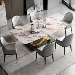 Stylish Stainless Steel Marble Square Dining Room Table H 0.78 M