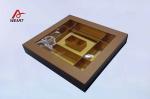 Multiple Sites Champagne Gold Color Paper Jewelry Boxes With Pet Window , / SGS