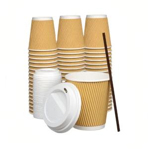 Wholesale 4OZ 125ml Kraft Paper Cup Kraft Ripple Cups PLA Coated from china suppliers