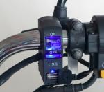 Handlebar Motorcycle Charging Port With Lamp 5V 2A USB Charger
