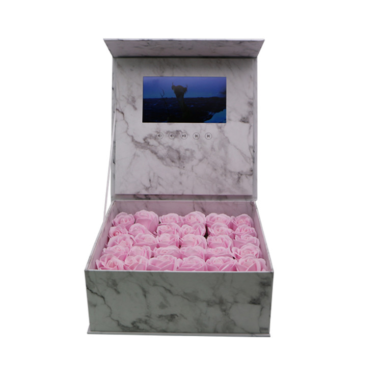 Presentation Marketing Greeting Gift Flower Jewelry Ring Lcd Screen video box gift