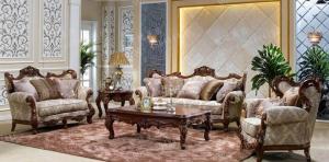 Wholesale 5 Piece Maharaja Luxury Living Room Furniture European French Wood Carving Sofa Set from china suppliers
