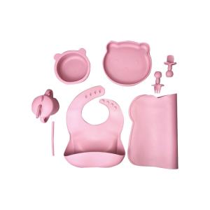 Wholesale Durable Silicone Baby Feeding Set 6 Pcs BPA Free Plates Straw Sippy Cup from china suppliers