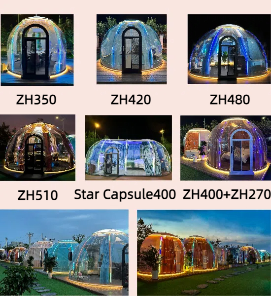 Factory Price Easy Installation Clear Dome Tent Double Dome House for Outdoor Restaurant