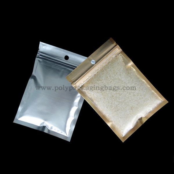 Matte Silver W30 x L40cm Zipper Packing Bags For Cellphone Clothes